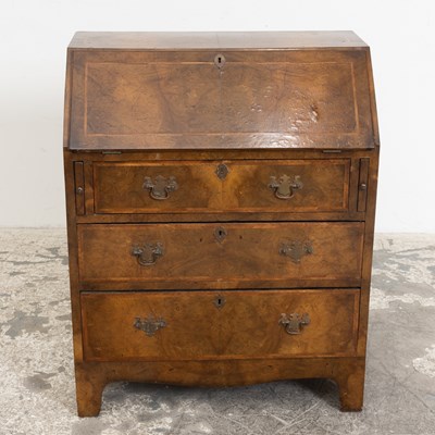 Lot 27 - Georgian Style Burlwood Slant Top Desk