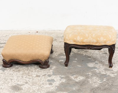 Lot 33 - Two Upholstered Footstools