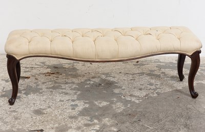 Lot 58 - Victorian Rosewood Tufted Bench