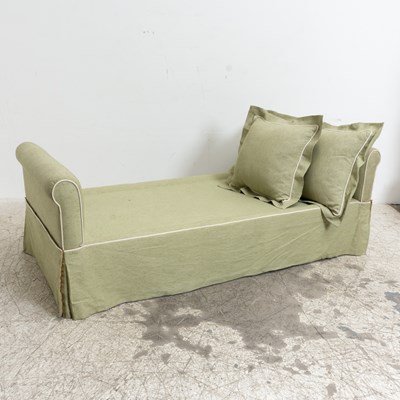 Lot 64 - Green Upholstered Daybed