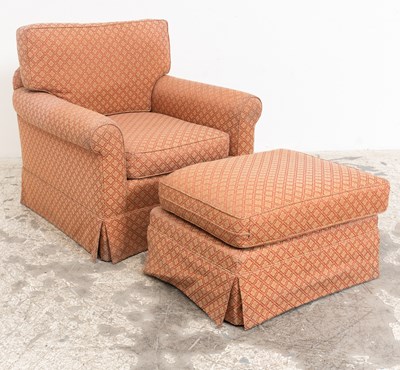 Lot 65 - Upholstered Armchair and Ottoman