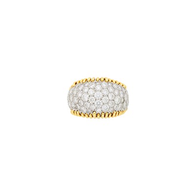 Lot 106 - Tiffany & Co., Schlumberger Gold, Platinum and Diamond 'Stitches' Ring