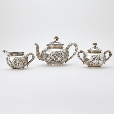 Lot 1105 - Chinese Export Silver Tea Service