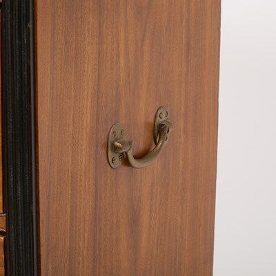 Lot 166 - British Colonial Brass Inlaid and Part Ebonized Mahogany Campaign Chest of Drawers