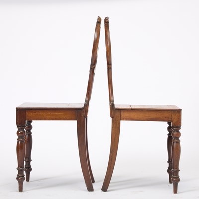 Lot 198 - Set of Four Regency Mahogany Heraldic Hall Chairs