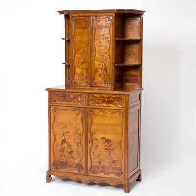 Lot 116 - French Art Nouveau Inlaid Woods Cabinet