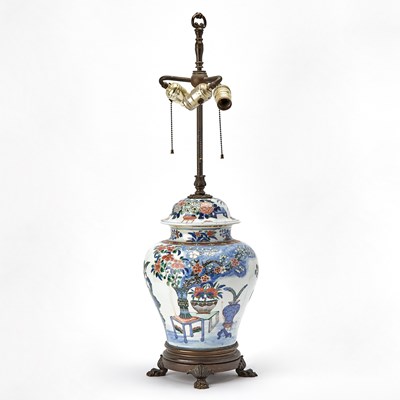 Lot 515 - A Chinese Wucai Porcelain Jar and Cover