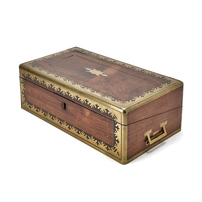 Lot 199 - Victorian Brass Bound Rosewood Lap Desk