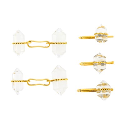 Lot 83 - Gold and 'Herkimer Diamond' Quartz Dress Set