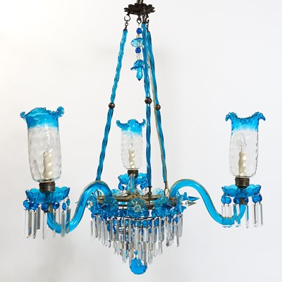 Lot 203 - Venetian Glass Three-Light Chandelier