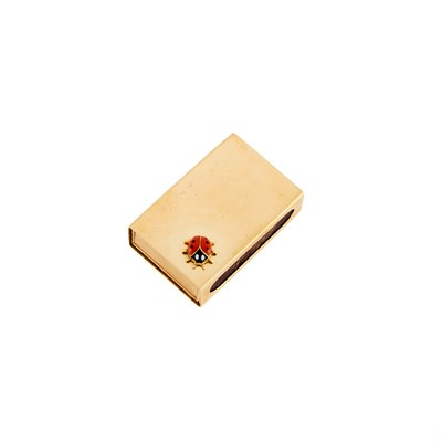 Lot 1023 - Cartier Gold and Enamel Ladybug Matchbox