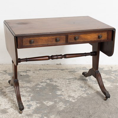 Lot 162 - Regency Style Banded Mahogany Sofa Table