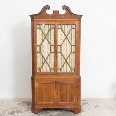 Lot 161 - Georgian Style Country Pine Corner Cabinet