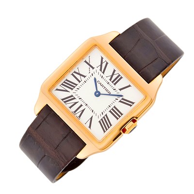 Lot 78 - Cartier Rose Gold 'Santos Dumont' Wristwatch, Ref. W2009351