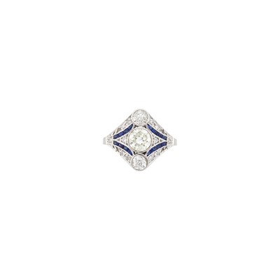 Lot 69 - White Gold, Sapphire and Diamond Ring