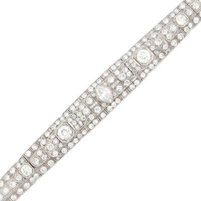 Lot 1059 - Platinum and Diamond Bracelet
