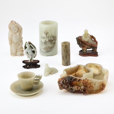 Lot 33 - A Group of Chinese Jade and Hardstone Articles