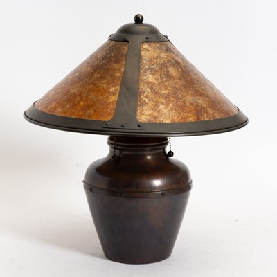 Lot 48 - Arts and Crafts Style Bronze Metal Table Lamp