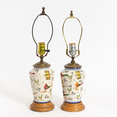 Lot 82 - Pair of Hand Painted Ceramic Vases