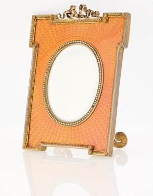 Lot 113 - Fabergé Silver-Gilt and Guilloché Enamel Photograph Frame
