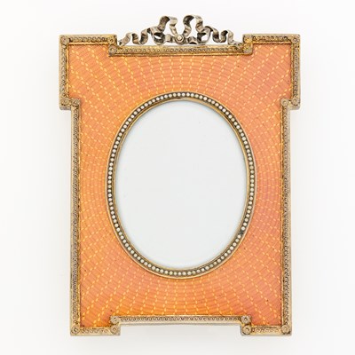 Lot 113 - Fabergé Silver-Gilt and Guilloché Enamel Photograph Frame