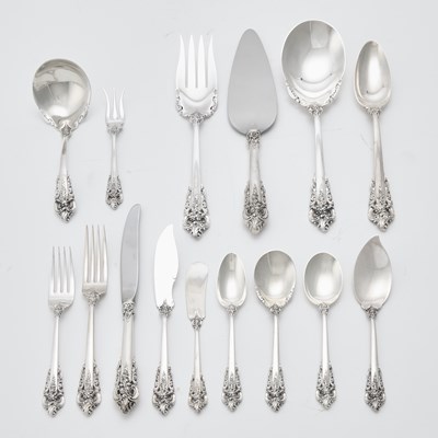 Lot 161 - Extensive Wallace Sterling Silver "Grand Baroque" Pattern Flatware Service