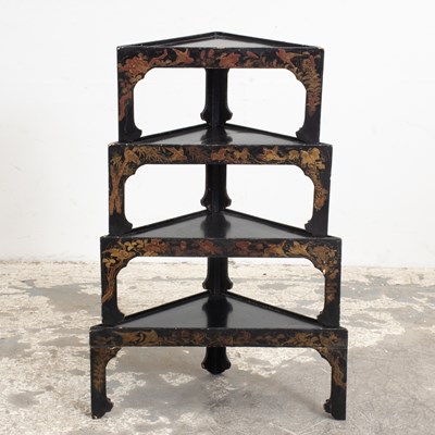 Lot 151 - Set of Four Chinoiserie Stacking Corner Tables