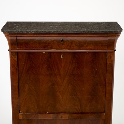Lot 170 - Louis Philippe Mahogany Marble Top Secretaire à Abattant