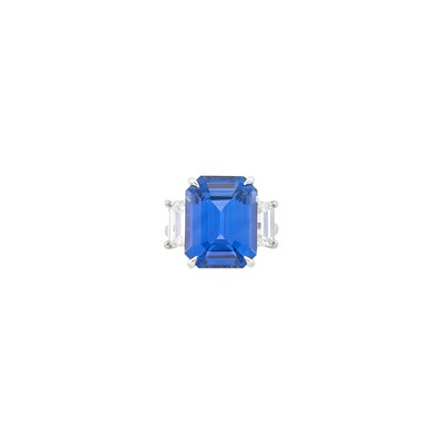 Lot 229 - Platinum, Sapphire and Diamond Ring