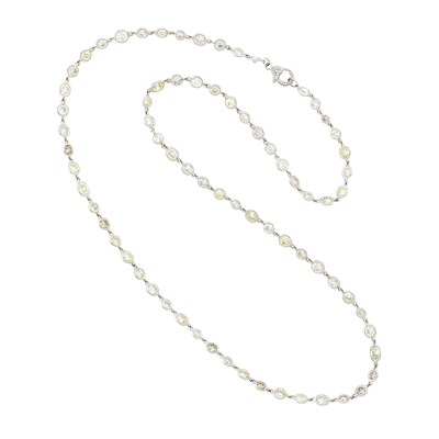 Lot 1033 - White Gold and Diamond Chain Necklace