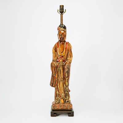 Lot 209 - Chinese Carved Wood Figure of a Guanyin