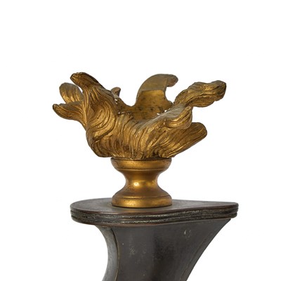 Lot Pair of Louis XVI Style Gilt and Patinated Bronze Figural Oil Lamps