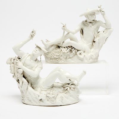 Lot 215 - Eight Italian White-Glazed Maiolica Figural Groups, by Andrea Spadini