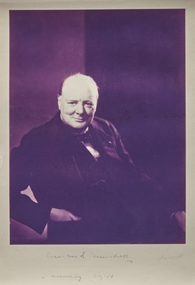 Lot 169 - A signed portrait of Sir Winston Churchill, dated 1941