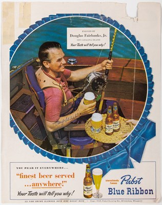 Lot 174 - A Douglas Fairbanks, Jr. signed Pabst advertisement