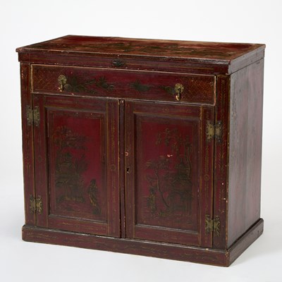 Lot 240 - Chinese Style Scarlet-Lacquer Side Cabinet