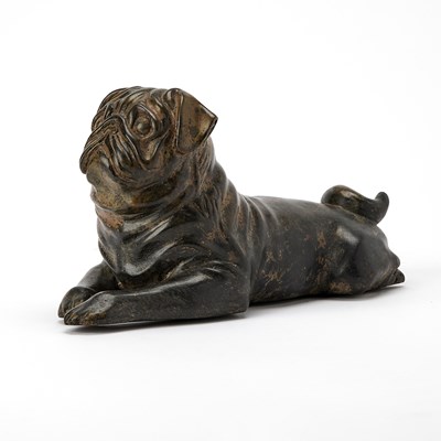Lot 261 - Patinated Bronze Figure of a Pug Dog
