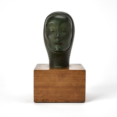 Lot 164 - A Small Patinated Bronze Bust of Marlene Dietrich
