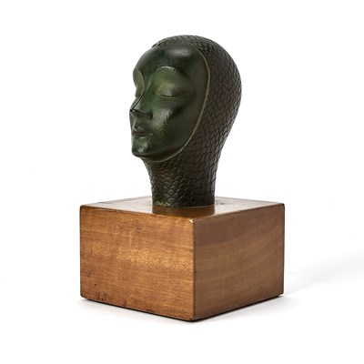 Lot 164 - A Small Patinated Bronze Bust of Marlene Dietrich