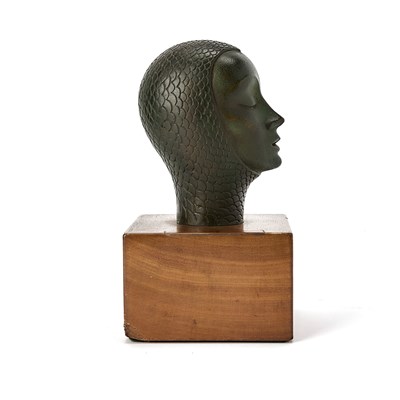 Lot 164 - A Small Patinated Bronze Bust of Marlene Dietrich