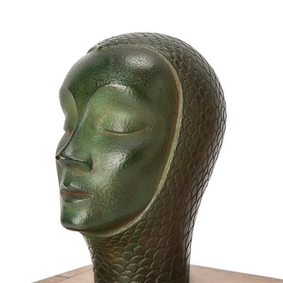 Lot 164 - A Small Patinated Bronze Bust of Marlene Dietrich