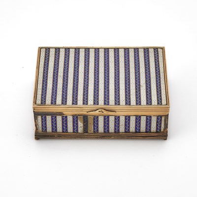 Lot 274 - French Silver-Gilt and Enamel Cigarette Box