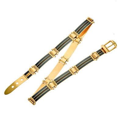 Lot 277 - Gucci Gilt-Metal and Enamel Belt