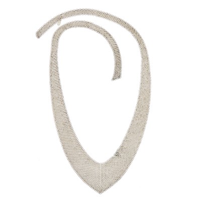 Lot 284 - Tiffany & Co., Elsa Peretti Sterling Silver Mesh 'Scarf' Necklace