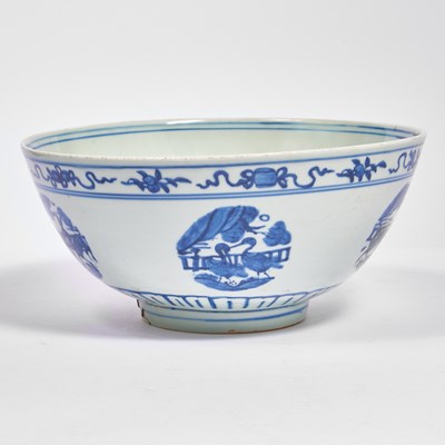 Lot 206 - A Large Chinese Blue and White Porcelain Bowl