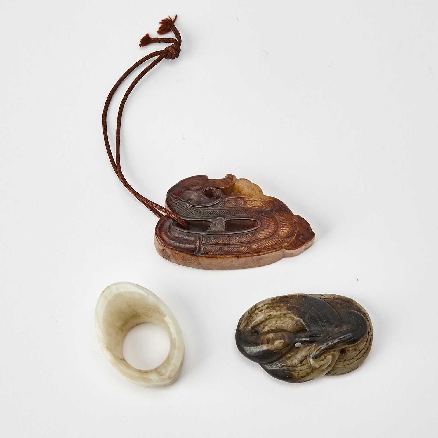Lot 317 - Three Chinese Jade Carvings