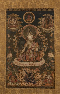 Lot 611A - A Large Tibetan Thangka