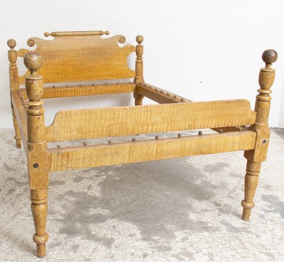Lot 163 - Faux Tiger Maple Grain Painted Classical Bedstead