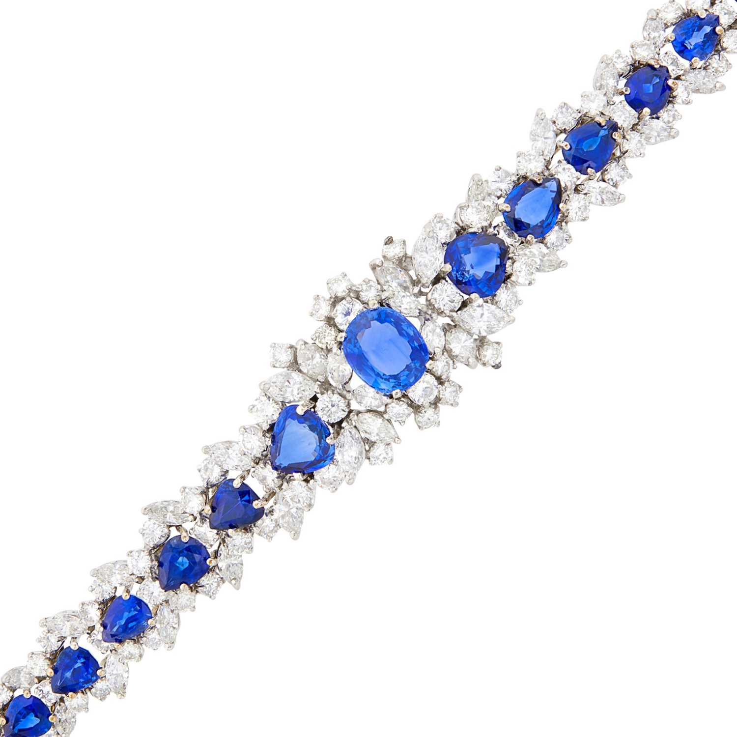 Lot 265 - Platinum, Sapphire and Diamond Bracelet