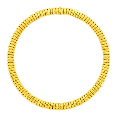 Lot 1231 - Henry Dunay Hammered Gold Necklace